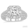 5/8 Ctw Diamond Semi-mount Engagement Ring in 14K White Gold