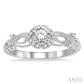 1/10 Ctw Diamond Semi-mount Engagement Ring in 14K White Gold