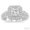 1/2 Ctw Diamond Semi-mount Engagement Ring in 14K White Gold