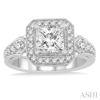 1/2 Ctw Diamond Semi-mount Engagement Ring in 14K White Gold