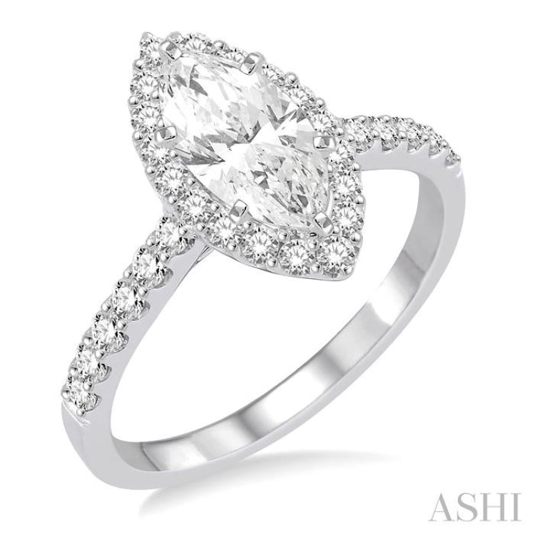 1/3 Ctw Diamond Semi-mount Engagement Ring in 14K White Gold