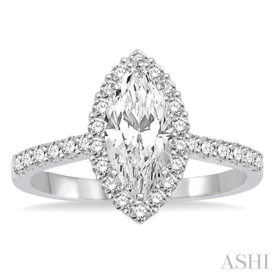 1/3 Ctw Diamond Semi-mount Engagement Ring in 14K White Gold