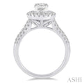 7/8 Ctw Diamond Semi-mount Engagement Ring in 14K White Gold