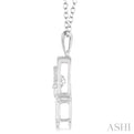 1/10 Ctw Round Cut Diamond Emotion Hamsa Pendant in Sterling Silver with Chain