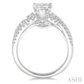 3/8 Ctw Round Cut Diamond Semi-Mount Engagement Ring in 14K White Gold