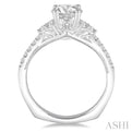 1 Ctw Diamond Engagement Ring with 5/8 Ct Round Cut Center Stone in 14K White Gold