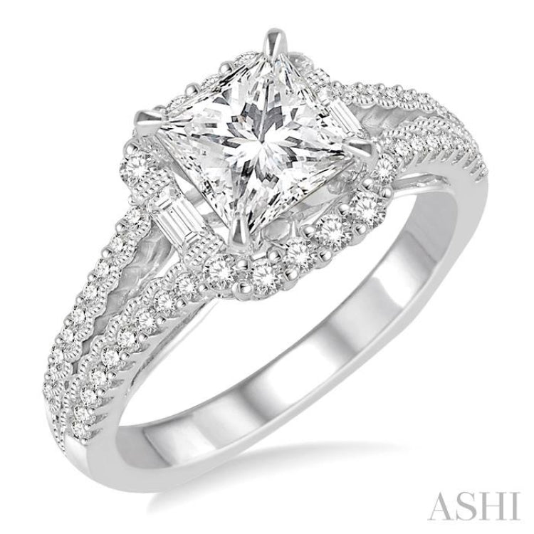 1/2 Ctw Diamond Semi-Mount Engagement Ring in 14K White Gold