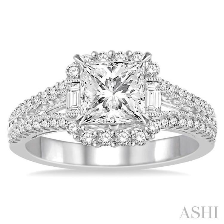 1/2 Ctw Diamond Semi-Mount Engagement Ring in 14K White Gold