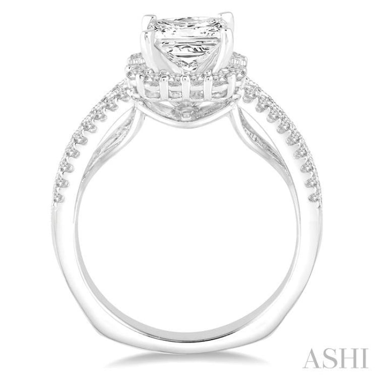 1/2 Ctw Diamond Semi-Mount Engagement Ring in 14K White Gold