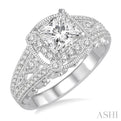 3/8 Ctw Round Diamond Semi-Mount Engagement Ring in 14K White Gold