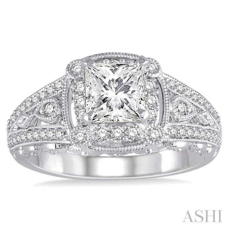 3/8 Ctw Round Diamond Semi-Mount Engagement Ring in 14K White Gold