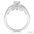 1/3 Ctw Round Diamond Semi-Mount Engagement Ring in 14K White Gold