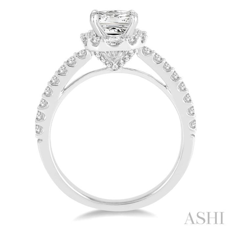 1/2 Ctw Diamond Semi-mount Engagement Ring in 14K White Gold