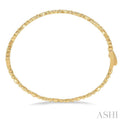 1/4 Ctw Heart Charm Round Cut Diamond Stackable Bangle in 14K Yellow Gold