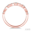 1/4 ctw Lattice Marquise and Circular Mount Round Cut Diamond Stackable Band in 14K Rose Gold