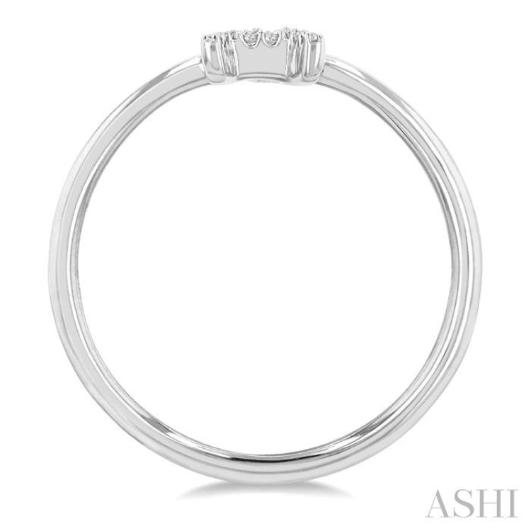 1/20 Ctw Initial 'A' Round Cut Diamond FAshion Ring in 10K White Gold