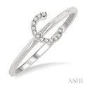 1/20 Ctw Initial 'C' Round Cut Diamond Fashion Ring in 10K White Gold