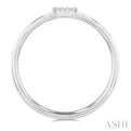 1/20 Ctw Initial 'H' Round Cut Diamond FAshion Ring in 10K White Gold