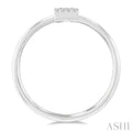 1/20 Ctw Initial 'I' Round Cut Diamond FAshion Ring in 10K White Gold