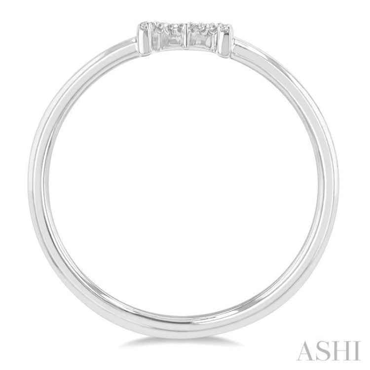 1/20 Ctw Initial 'M' Round Cut Diamond Fashion Ring in 10K White Gold