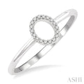 1/20 Ctw Initial 'O' Round Cut Diamond FAshion Ring in 10K White Gold