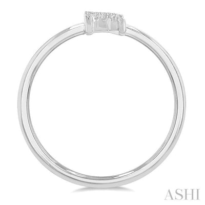 1/20 Ctw Initial 'R' Round Cut Diamond Fashion Ring in 10K White Gold