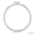 1/20 Ctw Initial 'S' Round Cut Diamond FAshion Ring in 10K White Gold