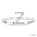 1/20 Ctw Initial 'Z' Round Cut Diamond Fashion Ring in 10K White Gold