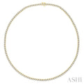 10 ctw Round Cut Diamond Tennis Necklace in 14K Yellow Gold