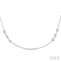 1/2 Ctw Round Cut Diamond Station Necklace in 14K White Gold