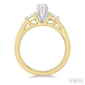 1/4 ctw Marquise Shape Pear Cut Diamond Semi-Mount Engagement Ring in 14K Yellow and White gold