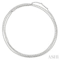 11 5/8 ctw Bezel Set Round Cut Diamond 56-Inch Long Necklace in 14K White Gold