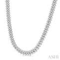 15 ctw Chevron Link Round Cut Diamond Tennis Necklace in 14K White Gold