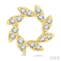 1/10 Ctw Floral Petite Round Cut Diamond FAshion Stud Earring in 10K Yellow Gold