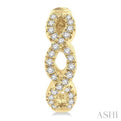 1/4 ctw Petite Twisted Round Cut Diamond FAshion Huggies in 10K Yellow Gold