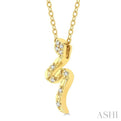 1/20 Ctw Snake Petite Round Cut Diamond FAshion Pendant With Chain in 10K Yellow Gold