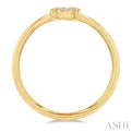 1/20 Ctw Initial 'A' Round Cut Diamond FAshion Ring in 10K Yellow Gold