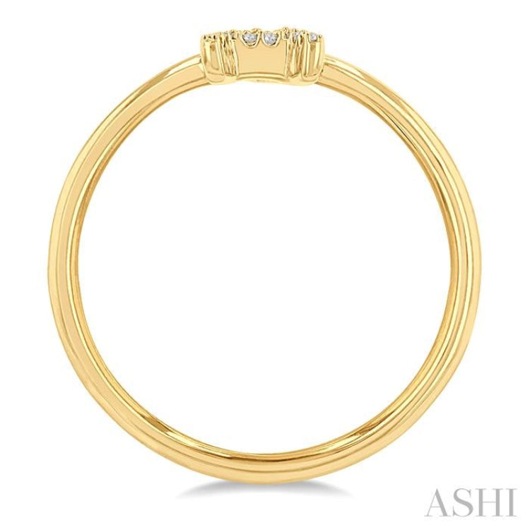 1/20 Ctw Initial 'A' Round Cut Diamond FAshion Ring in 10K Yellow Gold