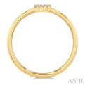 1/20 Ctw Initial 'D' Round Cut Diamond FAshion Ring in 10K Yellow Gold