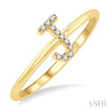 1/20 Ctw Initial 'J' Round Cut Diamond FAshion Ring in 10K Yellow Gold