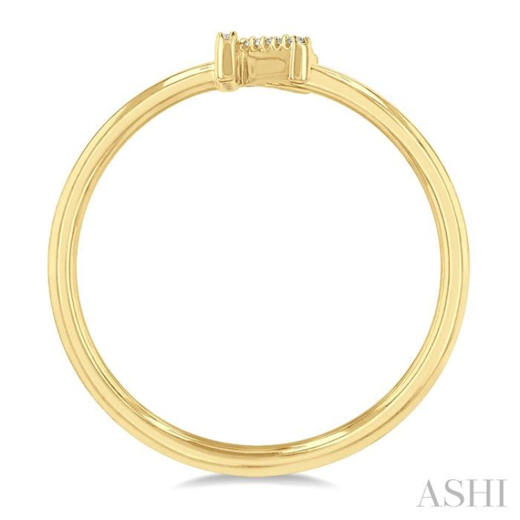 1/20 Ctw Initial 'K' Round Cut Diamond FAshion Ring in 10K Yellow Gold