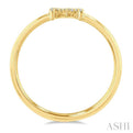 1/20 Ctw Initial 'M' Round Cut Diamond FAshion Ring in 10K Yellow Gold