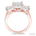 2 Ctw Lovebright Round Cut Diamond Ring in 14K Rose and White Gold