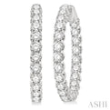 7 Ctw Inside-Out Round Cut Diamond Hoop Earrings in 14K White Gold