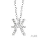 1/20 Ctw Pisces Round Cut Diamond Zodiac Pendant With Chain in 14K White Gold