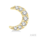 1/10 Ctw Crescent Moon Round Cut Diamond Petite FAshion Earring in 10K Yellow Gold