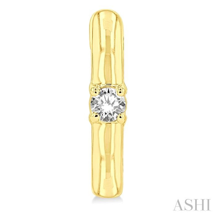 1/10 ctw Petite Single Round Cut Diamond FAshion Huggies in 10K Yellow Gold