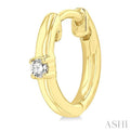 1/10 ctw Petite Single Round Cut Diamond FAshion Huggies in 10K Yellow Gold