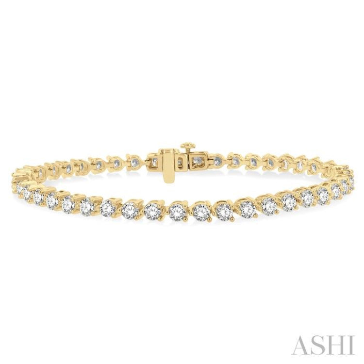 4.00CT RDDM 3 PRONG BRACELET YG 14K-G*