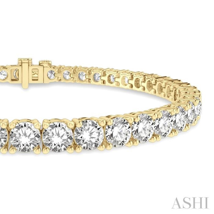 10 Ctw Round Cut Diamond Tennis Bracelet in 14K Yellow Gold